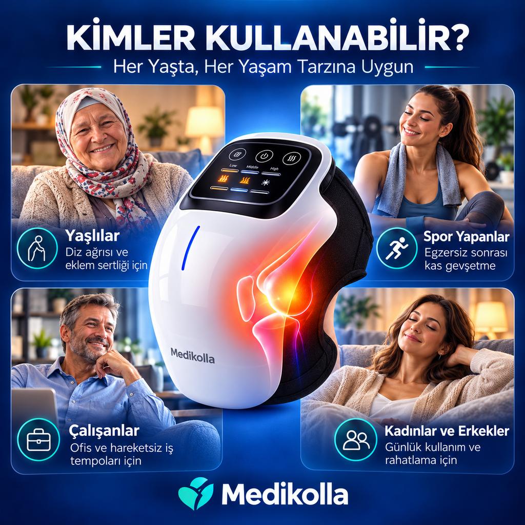 Isıtmalı titreşimli şarjlı diz masaj cihazı