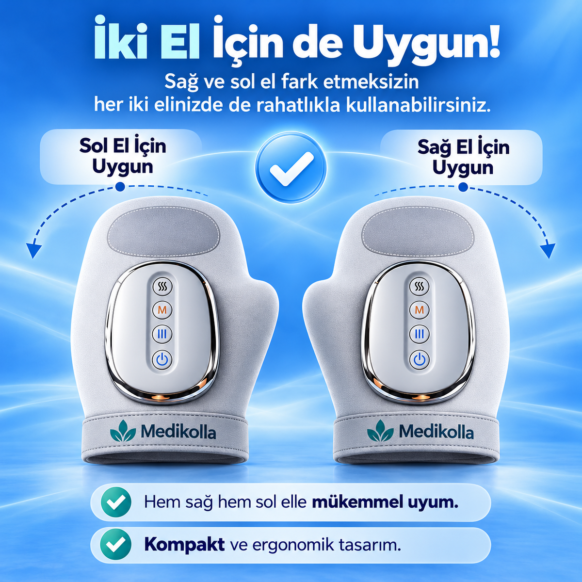 Isıtmalı El Masaj Eldiveni - El ve Bilek Masaj Cihazı