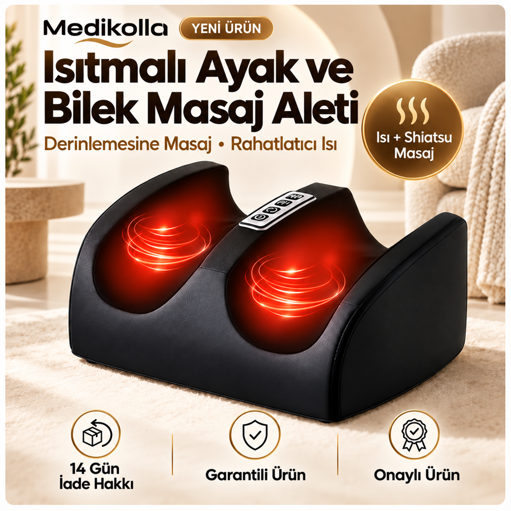 Isıtmalı Shiatsu Ayak ve Bilek Masaj Aleti