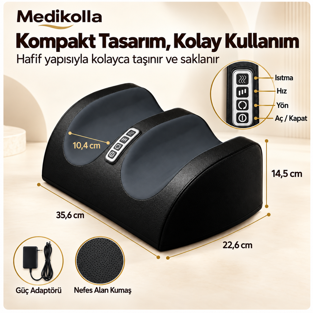 Isıtmalı Shiatsu Ayak ve Bilek Masaj Aleti