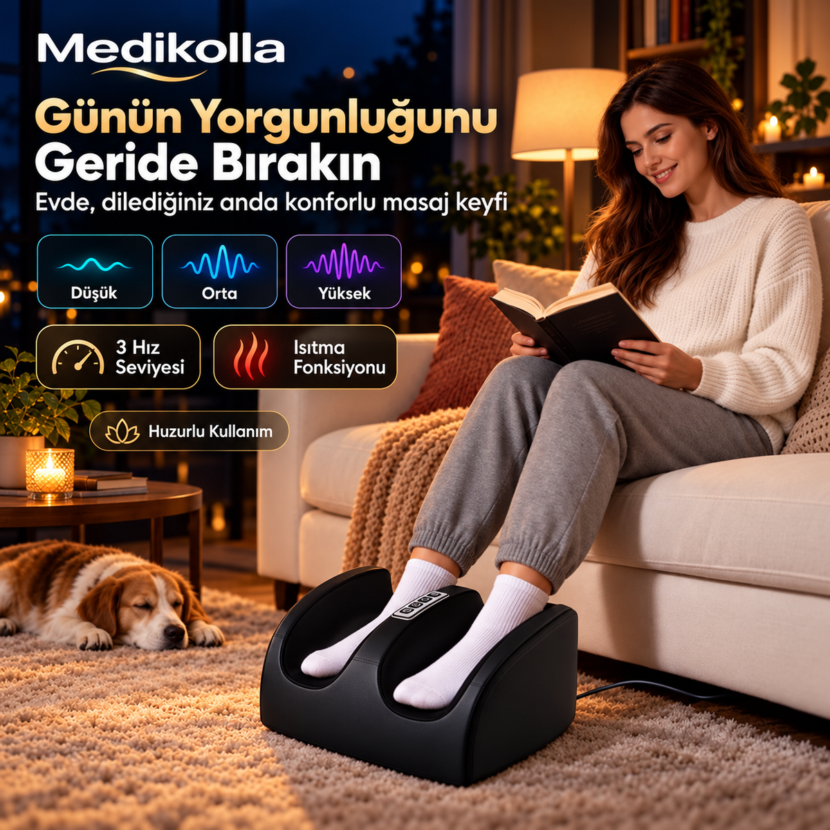 Isıtmalı Shiatsu Ayak ve Bilek Masaj Aleti